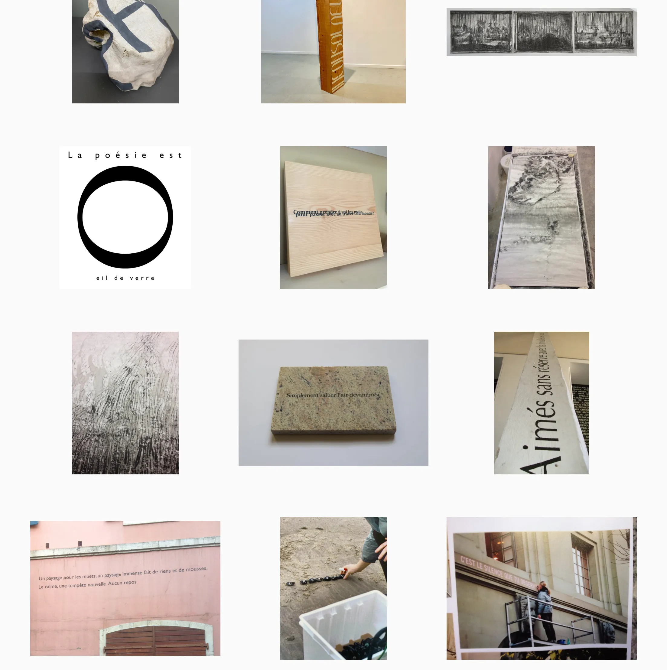 Screenshot of the website showing lots of small photos of different objects and artworks